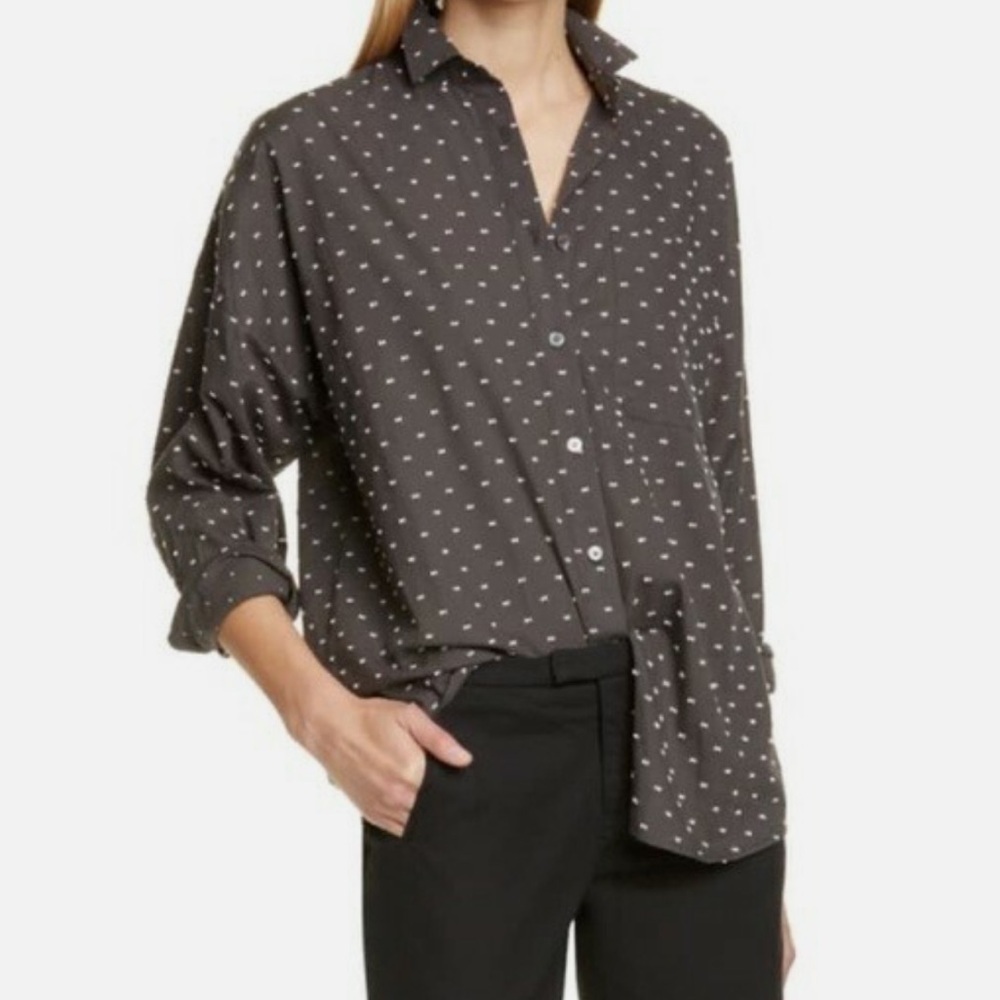 ATM Anthony Thomas Melillo Clip Dot Boyfriend Shirt Relaxed  Boxy Small